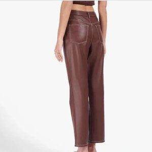 STAUD Eli Vegan Leather Pant - color Bark (Size 2)
